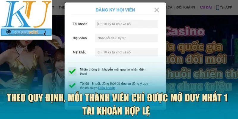 mở duy nhất 1 tài khoản hợp lệ